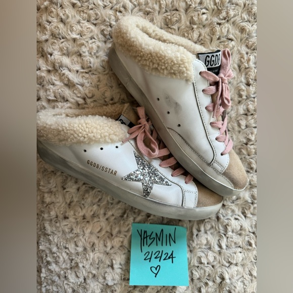 Golden Goose Shearling Glitter Sabots - Picture 4 of 9
